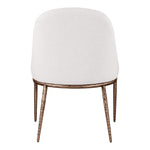 Ferro Linen Textured Performance Fabric Upholstered Dining Side Chair in Cream