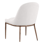 Ferro Linen Textured Performance Fabric Upholstered Dining Side Chair in Cream