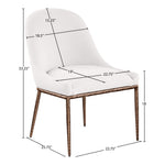 Ferro Linen Textured Performance Fabric Upholstered Dining Side Chair in Cream