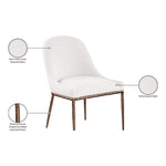 Ferro Linen Textured Performance Fabric Upholstered Dining Side Chair in Cream
