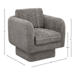 Alessandra Chenille Fabric Upholstered Swivel Accent Chair in Grey