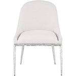 Ferro Linen Textured Performance Fabric Upholstered Dining Side Chair in Cream