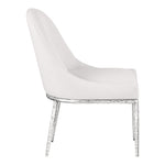 Ferro Linen Textured Performance Fabric Upholstered Dining Side Chair in Cream