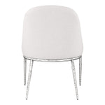 Ferro Linen Textured Performance Fabric Upholstered Dining Side Chair in Cream