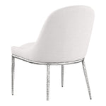 Ferro Linen Textured Performance Fabric Upholstered Dining Side Chair in Cream