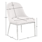 Ferro Linen Textured Performance Fabric Upholstered Dining Side Chair in Cream