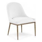 Ferro Linen Textured Performance Fabric Upholstered Dining Side Chair in White