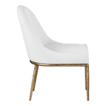 Ferro Linen Textured Performance Fabric Upholstered Dining Side Chair in White