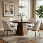 Ferro Linen Textured Performance Fabric Upholstered Dining Side Chair in White