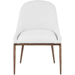 Ferro Linen Textured Performance Fabric Upholstered Dining Side Chair in White