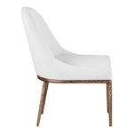 Ferro Linen Textured Performance Fabric Upholstered Dining Side Chair in White