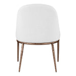 Ferro Linen Textured Performance Fabric Upholstered Dining Side Chair in White