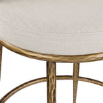 Ferro Linen Textured Performance Fabric Upholstered Counter Stool in Beige