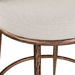 Ferro Linen Textured Performance Fabric Upholstered Counter Stool in Beige