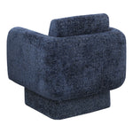 Alessandra Chenille Fabric Upholstered Swivel Accent Chair in Navy