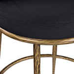 Ferro Linen Textured Performance Fabric Upholstered Counter Stool in Black
