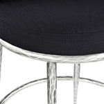 Ferro Linen Textured Performance Fabric Upholstered Counter Stool in Black
