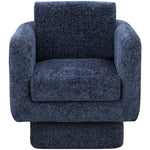 Alessandra Chenille Fabric Upholstered Swivel Accent Chair in Navy