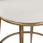 Ferro Linen Textured Performance Fabric Upholstered Counter Stool in Cream