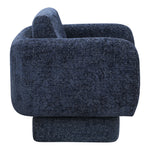Alessandra Chenille Fabric Upholstered Swivel Accent Chair in Navy