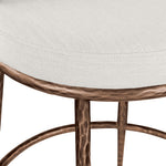 Ferro Linen Textured Performance Fabric Upholstered Counter Stool in Cream