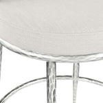Ferro Linen Textured Performance Fabric Upholstered Counter Stool in Cream