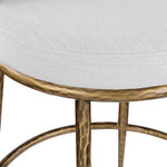 Ferro Linen Textured Performance Fabric Upholstered Counter Stool in White