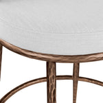 Ferro Linen Textured Performance Fabric Upholstered Counter Stool in White