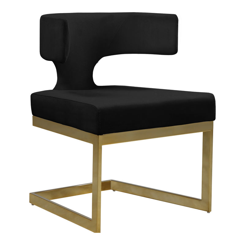 Alexandra Velvet Upholstered Dining Chair in Black