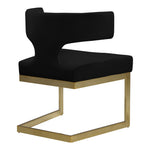 Alexandra Velvet Upholstered Dining Chair in Black