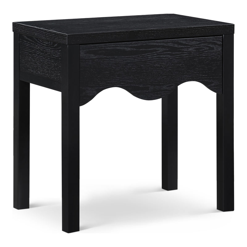 Fiora Oak Veneer Nightstand in Black