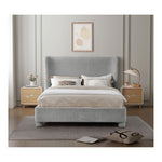 Penny Chenille Fabric Upholstered Queen Bed in Grey