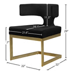 Alexandra Velvet Upholstered Dining Chair in Black