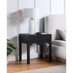 Fiora Oak Veneer Nightstand in Black