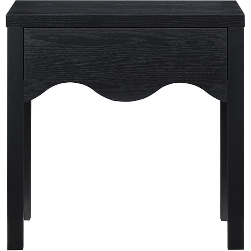 Fiora Oak Veneer Nightstand in Black