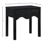 Fiora Oak Veneer Nightstand in Black