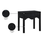 Fiora Oak Veneer Nightstand in Black