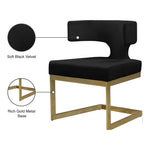 Alexandra Velvet Upholstered Dining Chair in Black