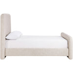 Fira Linen Textured Fabric Upholstered King Bed in Beige