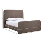 Fira Linen Textured Fabric Upholstered King Bed in Brown