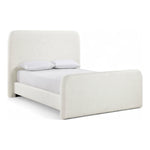 Fira Linen Textured Fabric Upholstered King Bed in Cream