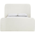 Fira Linen Textured Fabric Upholstered King Bed in Cream