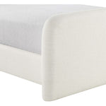 Fira Linen Textured Fabric Upholstered King Bed in Cream