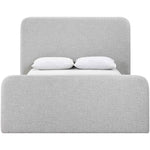 Fira Linen Textured Fabric Upholstered King Bed in Grey