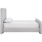 Fira Linen Textured Fabric Upholstered King Bed in Grey