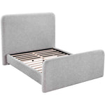 Fira Linen Textured Fabric Upholstered King Bed in Grey