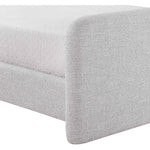 Fira Linen Textured Fabric Upholstered King Bed in Grey