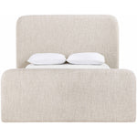 Fira Linen Textured Fabric Upholstered Queen Bed in Beige