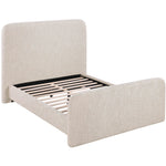 Fira Linen Textured Fabric Upholstered Queen Bed in Beige