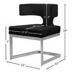 Alexandra Velvet Upholstered Dining Chair in Black